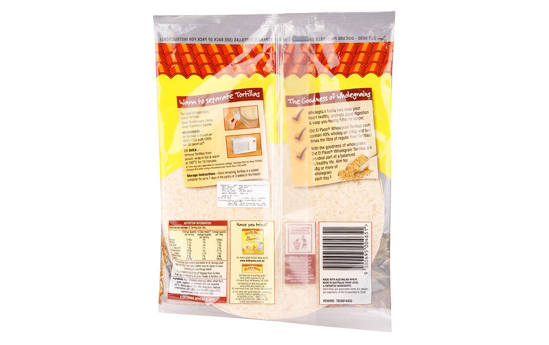 Old El Paso Tortillas 6 Whole Grain Pack 240 grams Reviews